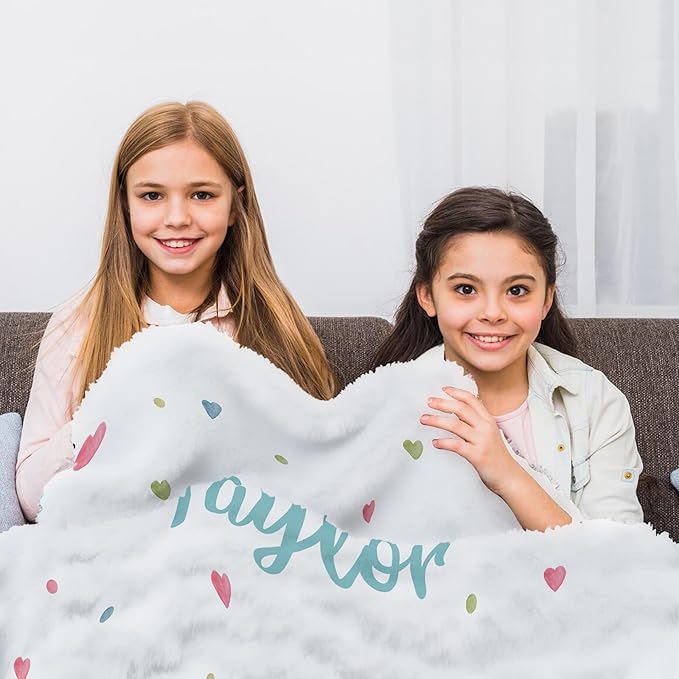 Ship Next Day, Personalized Baby Blanket for Girls Boys, Custom Baby Girl Boy Gifts Elephant Blanket with Name, Newborn Receiving Swaddle Blankets, Customized Babies Shower Christmas Birthday Gifts