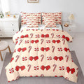 Feelyou Red Christmas Girly Comforter Set with Sheets Kids Christmas Bowknot Bedding Set Boys Girls Bow Candy Decor Bed in a Bag Xmas Theme Bed Set Bedroom King Size