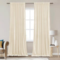 StangH Ivory White Velvet Curtains 96 inches Long Extra Wide Privacy Thermal Insulated Sliding Door Panels Back Tab Heavy Room Dividers for Bedroom, W62 x L96, 2 Panels