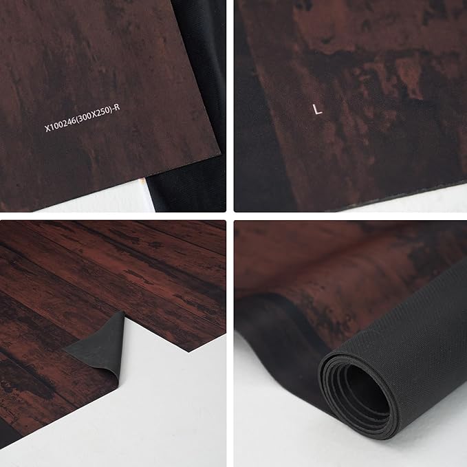 Kate Photography Floor Mat Black Photography Rubber Floor Mats Pure Black Flooring Mat Photo Studio Props 10x8ft (Included 2 Pcs 5x8ft)