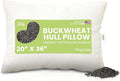 Bean Products 20" x 36" King Bed Pillow for Sleeping – Organic Buckwheat Fill with Organic Cotton Fabric, Soft Head Pillow – Eco-Friendly, Breathable, and Durable Sleep Aid, Made in The USA