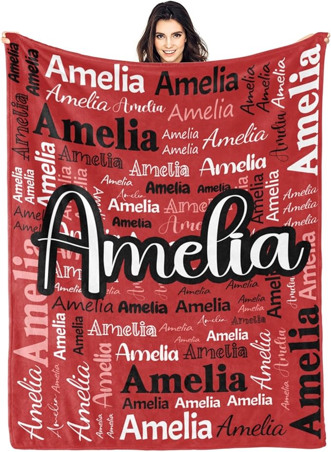 Dr.TOUGH Personalized Blanket for Adult Kids with Name Customized Blankets Personalized Throw Blanket for Christmas Birthday Gifts