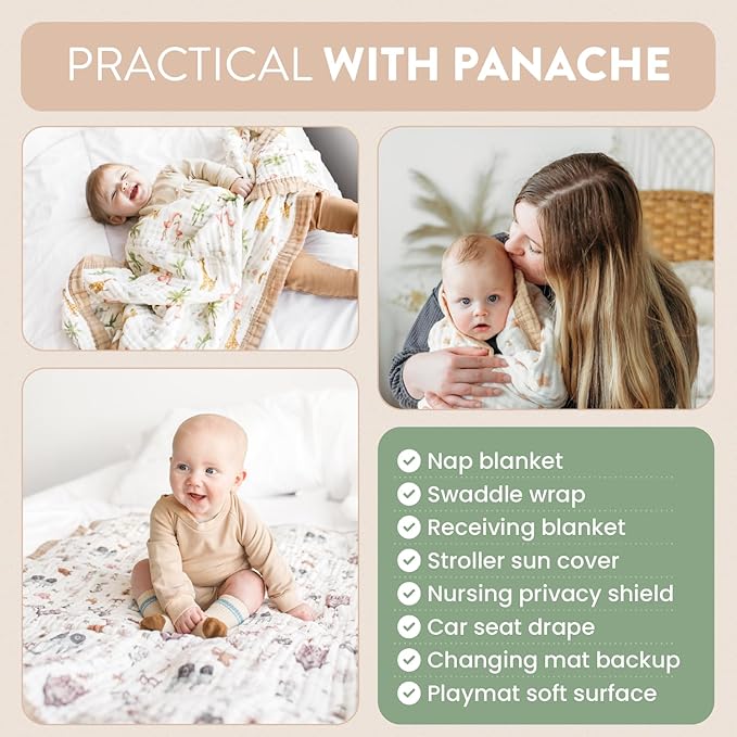 Organic Cotton Muslin Baby Blanket for Boys & Girls - Luxurious Soft Toddler Quilt for Swaddling - Gender Neutral Blanket - Baby and Toddler Gift - Neutral Dot