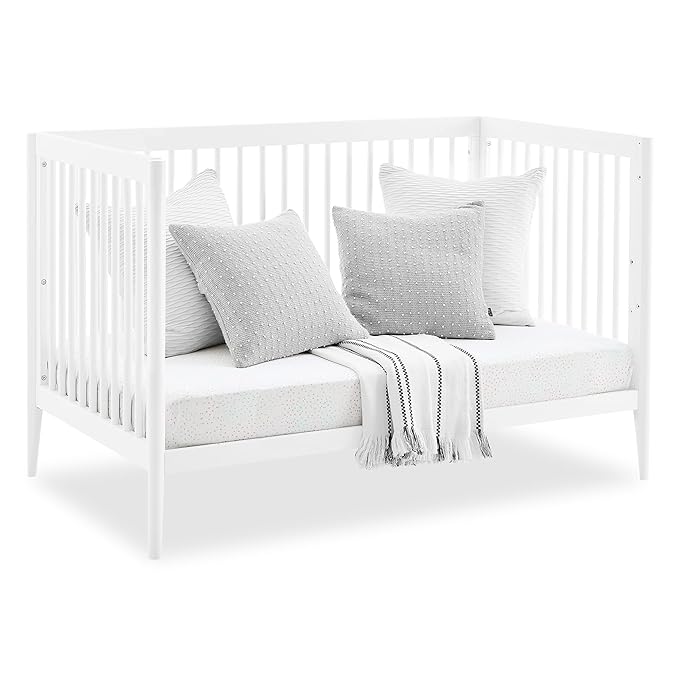 Delta Children Casey 4-in-1 Convertible Crib - Greenguard Gold Certified, Bianca White