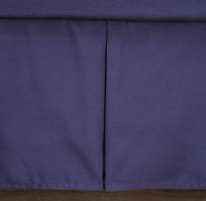 Belsden Crib Skirt with Durable Woven Platform for Boy and Girl, 2 Long Sides Pleated, Split Corners Dust Ruffle for Easy Placement on The Bed Frame Board, 14 inches (36 cm) Length Drop, Navy Color