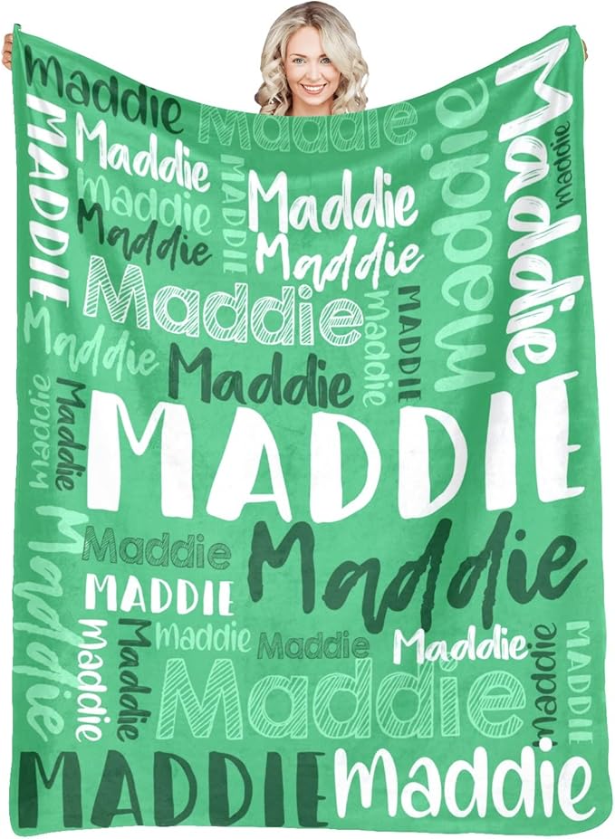 Personalized Blankets With Name Customized Baby Blankets for Girls Boys Adults Monogrammed Blankets and Throws Christmas Birthday Mothers Fathers Valentines Day Gift (Medium Sea Green,30''×40'')