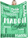 Personalized Blankets With Name Customized Baby Blankets for Girls Boys Adults Monogrammed Blankets and Throws Christmas Birthday Mothers Fathers Valentines Day Gift (Medium Sea Green,50''×60'')