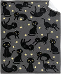 Thuswarm Cats and Stars in The Dark Flannel Throw Blanket Warm Cozy Soft Funny Print Blankets for Bed Couch Sofa Room Decoration Gifts 80”×60” Large for Adult