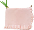 Cotton Baby Blanket with Ruffle Edge Soft Breathable Newborn Blanket for Boys & Girls, Lightweight Knit Throw for Crib, Stroller & Nursery Multiple Colors Available Pink 28x36