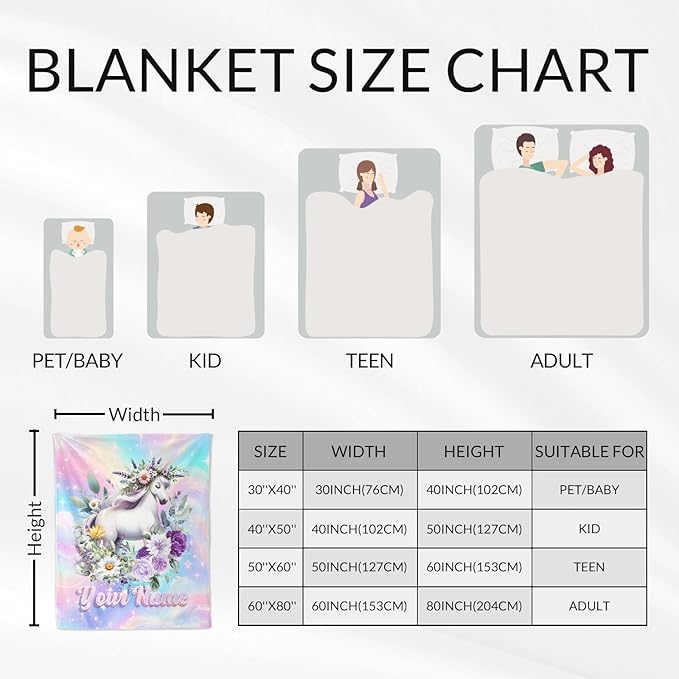 Custom Horse Gifts for Girls - Kids Blanket for Toddler, Fuzzy Flannel Aesthetic Throws Stuff for Crib, Sofa