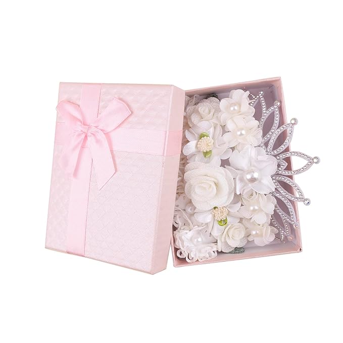Baby Girl Floral Headbands- 3pcs Nylon Headband Handmade Flower Crown Elastic Hairband Newborn Toddler Hair Accessories Gifts for Girls （1-6 years old）