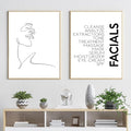 LUHDFYS Minimalist Wall Art Prints Black and White Abstract Line Art Facials Quotes Wall Art Spa Beauty Decor Woman Face Sketch One Line Drawing Wall Art Unframed (12x16Inch Unframed)