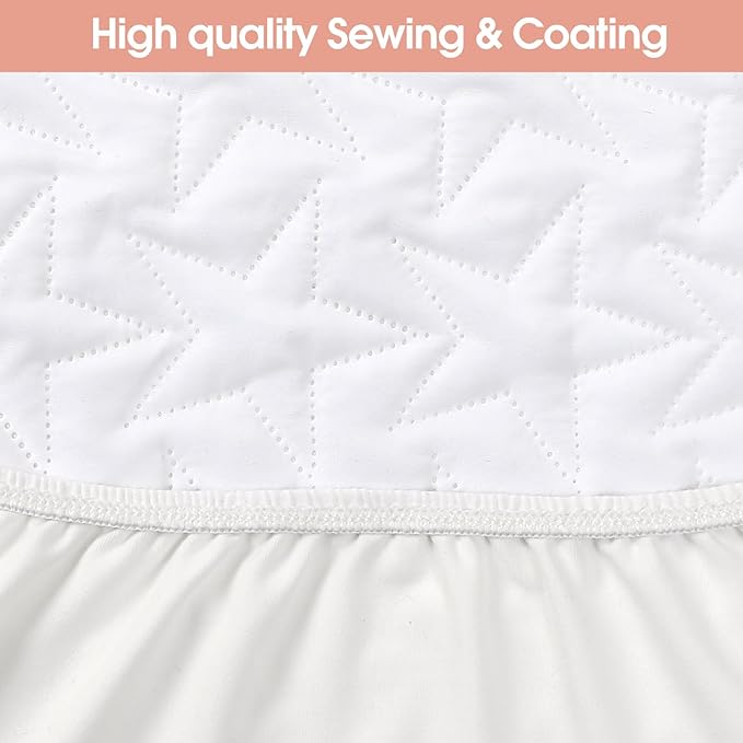 Baby Waterproof Crib Mattress Pad Sheets: 2-Pack Quilted Toddler Mattress Protector - Soft Fitted Sheets for Standard Crib - Boys & Girls
