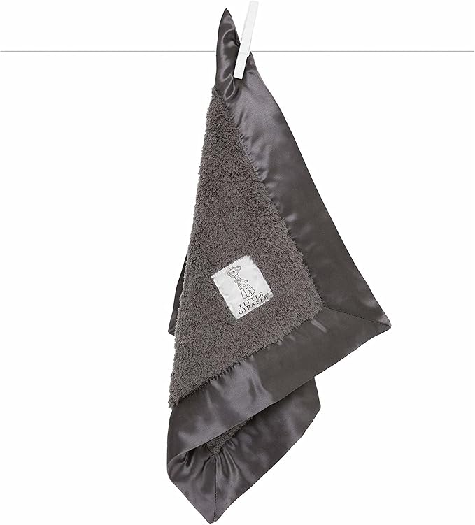 Little Giraffe Baby Blanket - Blanky - Soft Blanket with Satin Trim - Baby Stroller Blanket - Newborn Baby Essentials & Baby Gifts - 17x17 - Charcoal