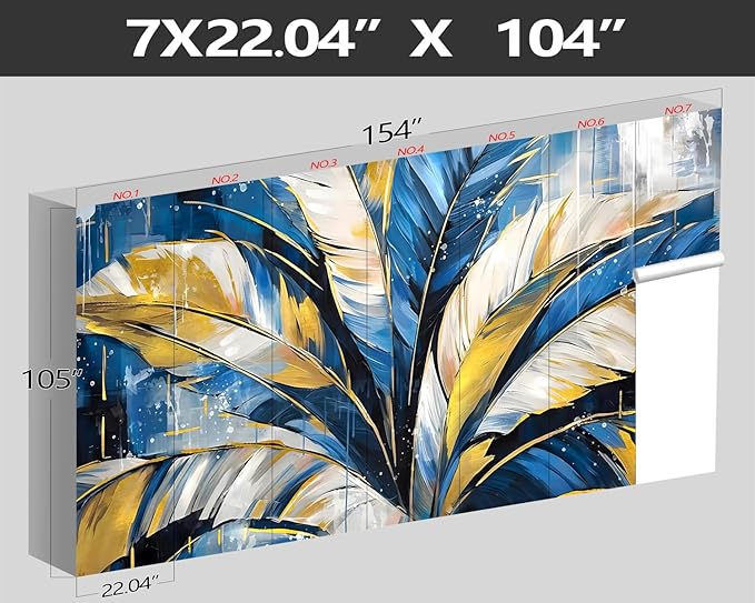 XMPMBM-Gold Abstraction Art Banana Leaf backsplash Large Decorative Wallpaper Graffiti Leaf Bedroom Bathroom Wall Mural- W 154" X H 105"（112 Square Foot）