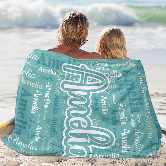 Dr.TOUGH Personalized Blanket for Adult Kids with Name Customized Blankets Personalized Throw Blanket for Christmas Birthday Gifts