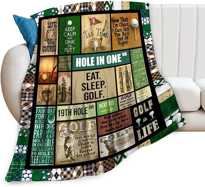 Golf Blanket Gifts for Golf Lovers Golf Throw Blanket for Women Men Adults Soft Warm Cozy Fleece Blanket for Couch Sofa Bed 40"x50"