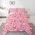 Feelyou Christmas Kids Comforter Set Twin Size Happy New Year Bedding Set Santa Claus Duvet Quilt for Kids Boys Girls Bedroom Merry Christmas Decor Microfiber Ultra Soft Breathable