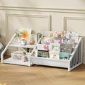 Kids Bookshelf, Book Shelf for Kids Rooms, Toddler Bookshelf with 2 Open Shelves and 4-Tier Sling Rack, for Kid Room, Nursery, Bedroom, Playroom, White TCW16WB