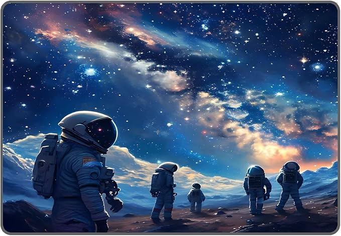 Galaxy Rug Planet Carpet Astronauts Space Throw Rugs for Boys Kids Teens Room Rug Doormat Bedroom Living Room,31 in X 47 in