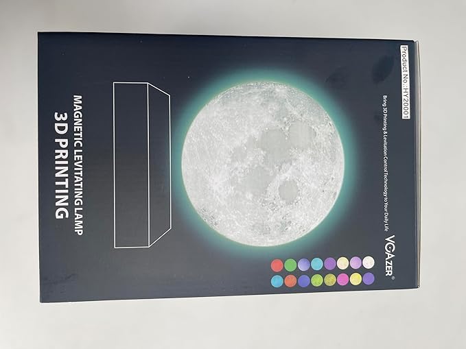 VGAzer Levitating Moon Lamp,Floating Moon lamp,Floating and Spinning in Air Freely with 3D Printing Moon Lamp Has 16 Colors 20 Modes for Unique Christmas Gifts,Room Decor,Office Toys