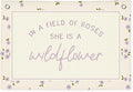 Wildflower Nursery Decor, Girls Room Decor - In a Field Full of Roses She Is a Wildflower Pink Linen Banner Flag for Little Girl Baby Girl - Purple Wildflower