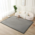 Premium Baby Playmat for Floor 80" x 110" Dark Gray – Cloudsoft Coral Velvet Memory Foam Rug for Crawling – Non-Slip, Water-Resistant, Non-Toxic, Easy-Care Muscle Mat – Thick Play Mat for Baby