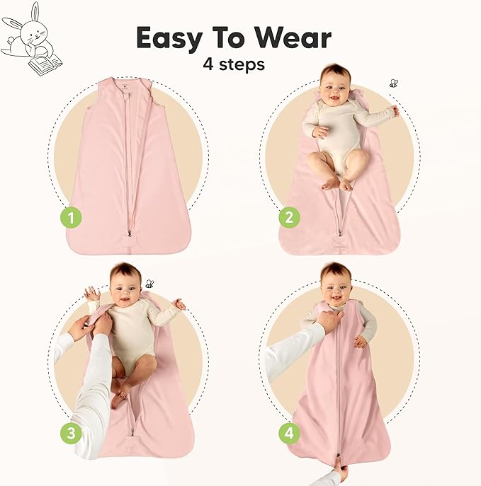 2-Pack Baby Sleep Sacks, Zipper Wearable Blanket - 0.5TOG Organic Cotton, Lightweight, Soft Cozy Infant Sleeping Sack 3-6 months,Easy to Wear Small Newborn Transition Swaddles Sleepsacks (Butterflies)