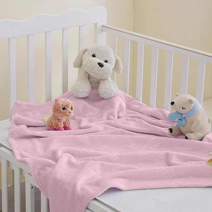 Soft Cozy Fleece Baby Blanket Animal Pattern Fluffy Plush Receiving Blanket for Newborn Infant Toddler, Warm Crib Stroller Blanket for Boys Girls, 30"x40",3 Piece