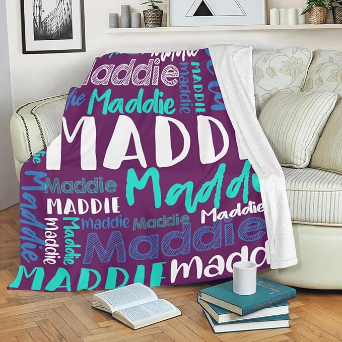 Dr.TOUGH Personalized Blankets with Name Customized Baby Blankets for Girls Boys Adults Monogrammed Blankets and Throws Christmas Birthday Mothers Fathers Valentines Day Gift (Rasberry, 40''×50'')