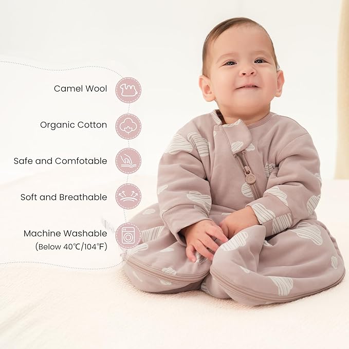 kaiya baby Unisex Sleeping Bag for Babies and Toddlers 1.0 Tog Sleep Sack 0-6 Months, Baby Sleep Sack, Newborn Sleep Sack, Wearable Blanket Baby, One Piece with Sleeves, Gifts for Baby, Pink