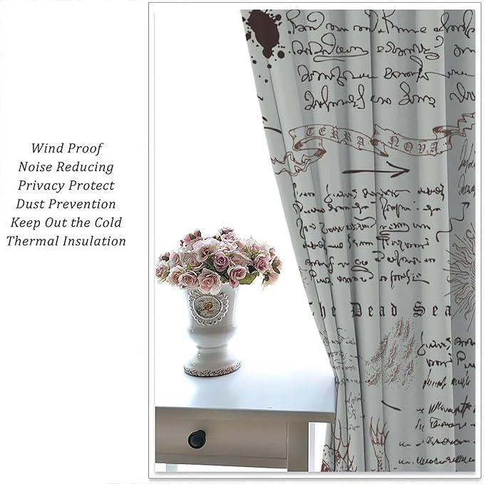 Nautical Theme Window Curtains,Pirate Sailboat Curtains for Bedroom,Starfish Print Draperies for Living Room,Ocean Window Treatment Curtains Set 2 Panels,63x72 Inches