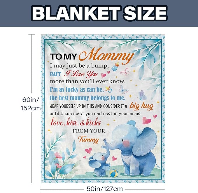 New Mom Gifts for Women, New Mom Blanket, Mother to be Gifts for 1st Time, First Pregnancy Gifts for Christmas Thanksgiving for Mother, Flannel Throw Blanket for Sofa Couch Bed 50"x60"