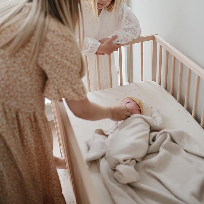 mushie Extra Soft Muslin Fitted Crib Sheet | 192 Thread Count | 28"x 52" (Sun)