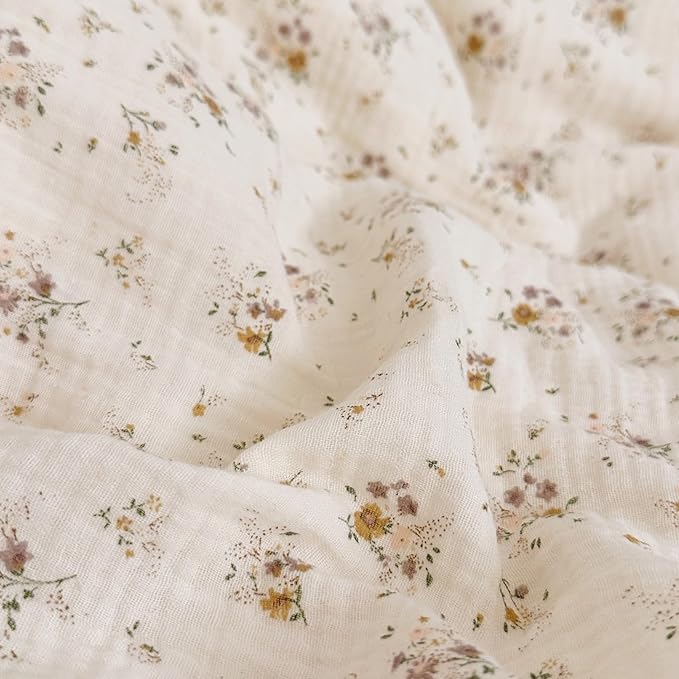 BuLuTu Full Duvet Cover 100% Cotton Muslin Duvet Covers Soft Breathable Comforter Cover Kids Girls Women Vintage Floral Bedding Quilt Cover with Ruffles, 79"x90", No Comforter