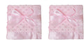 American Baby Company Heavenly Soft Chenille Security Blanket, 2-Layer Design with Minky Dot & Silky Satin, Pink, 14" x 14" for Boys and Girls (Pack of 2)