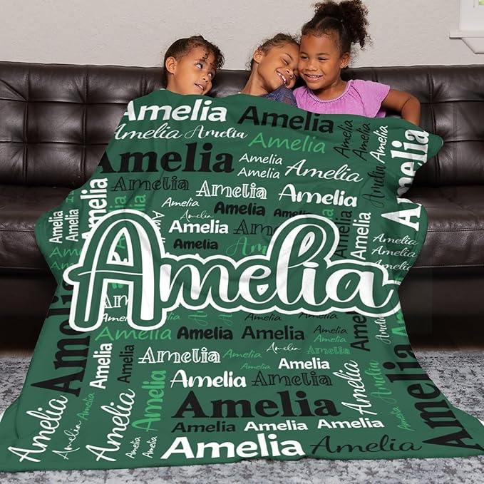 Dr.TOUGH Personalized Blanket for Adult Kids with Name Customized Blankets Personalized Throw Blanket for Christmas Birthday Gifts