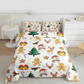 Feelyou Merry Christmas Comforter Set All Season Gingerbread Man Bedding Set with 1 Pillow Cases Cute Deer Microfiber Kids Twin Bedclothes Christmas Tree Duvet Quilt Breathable Soft Lightweight