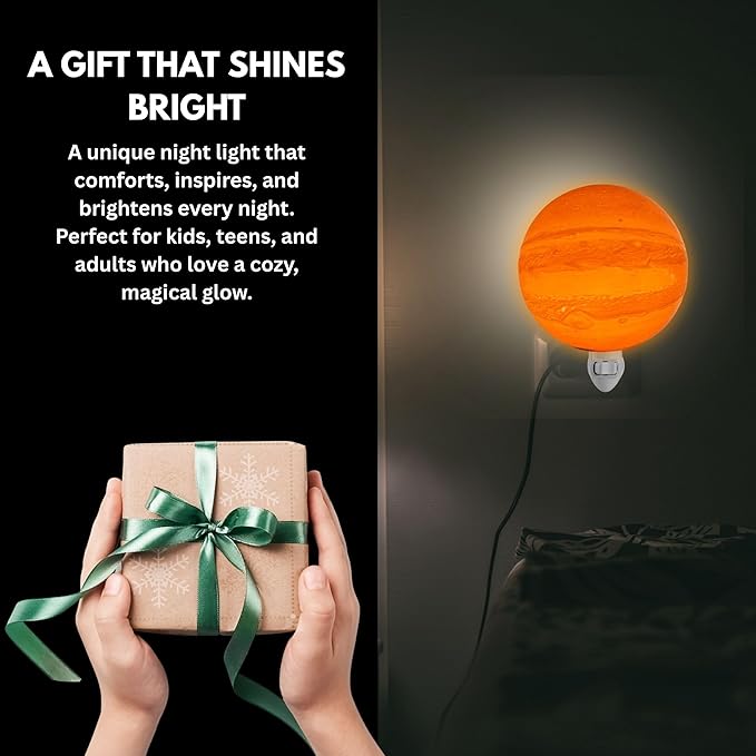 Moon Night Lights | Night Lamp LED Light | 3D Solar System NightLight, Planet Home Décor, Space Nursery, Kids Room, Space Gift, Birthday Gifts, Bedroom Decorations (Jupiter, 5 Inch)
