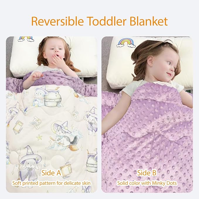 Cuite Pumpkin Baby Toddler Comforter for Crib Bed,Warm Down Alternative Infant Comforter for Mini Crib,Pack n Play,40x 40 Small Quilt for Boys and Girls,Thick Baby Quilted Blanket for Daycare (Purple