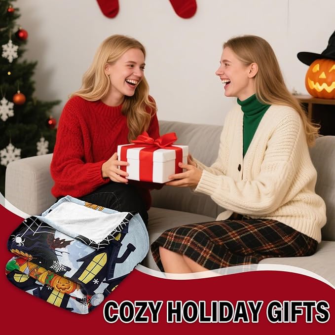 Christmas Blanket, Christmas Throw Blanket for Sofa Couch Room Bed, Xmas Gifts for Women Men Daughter Son Kids, Gifts for Thanksgiving, Pumpkin Gift, 50"x60"