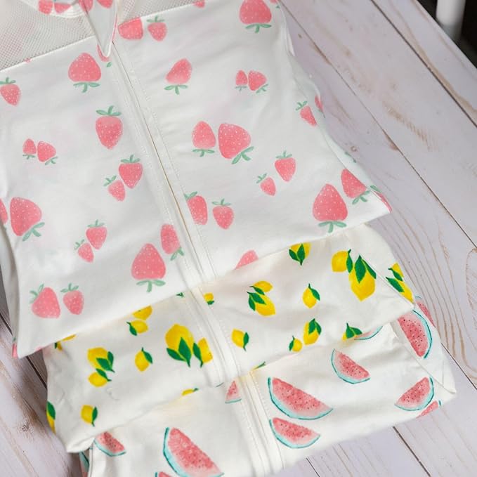 Happiest Baby SNOO Sleep Sack - 100% Organic Cotton Baby Swaddle Blanket - Doctor Designed Promotes Healthy Hip Development (Ivory Watermelons, Medium)