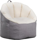 Big Joe Milano Bean Bag Chair, Oat Sherpa and Graphite Vegan Suede, Soft Polyester, 2.5 feet