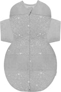 Happiest Baby SNOO Sleep Sack - 100% Organic Cotton Baby Swaddle Blanket - Doctor Designed Promotes Healthy Hip Development (Graphite Stars, X-Large)