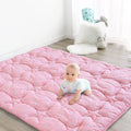 SPRINGSPIRIT Baby Play Mat, 47x47 Infant Play Mat for Playpen, Thicken Baby Mat for Floor, Non-Slip Washable Playmat for Babies, Toddlers, Pink