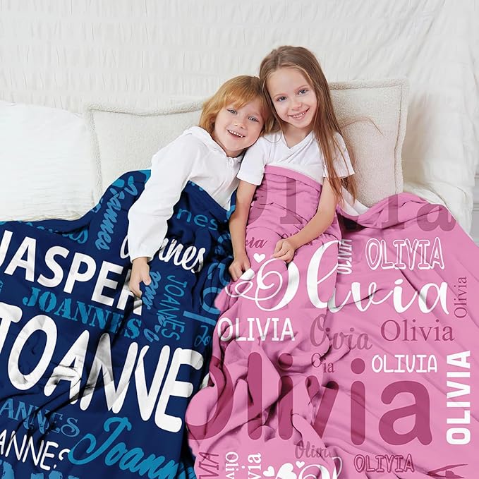 Ships Next Day, Personalized Blanket for Teen Boys Girls, Custom Blanket with Name Customized Flannel Throw Christmas Birthday Blanket Gifts for Kids or Adult
