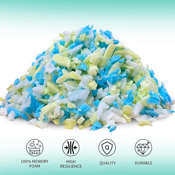 6lbs Shredded Memory Foam Bean Bag Filler, Soft and Convenient Bean Bag Filling Pillow Stuffing for Beanbag, Couch, Cushion, Stuffed Animals, Dog Bed, Arts Crafts