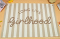 Girls Room Decor Long Live Girlhood Canvas Banner Rectangular Flag Vintage Banner for Nursery Playroom Wall Decor for Kids Bedroom Dorm Toddler Decorations Trendy Room Decor Baithday Christmas Gift