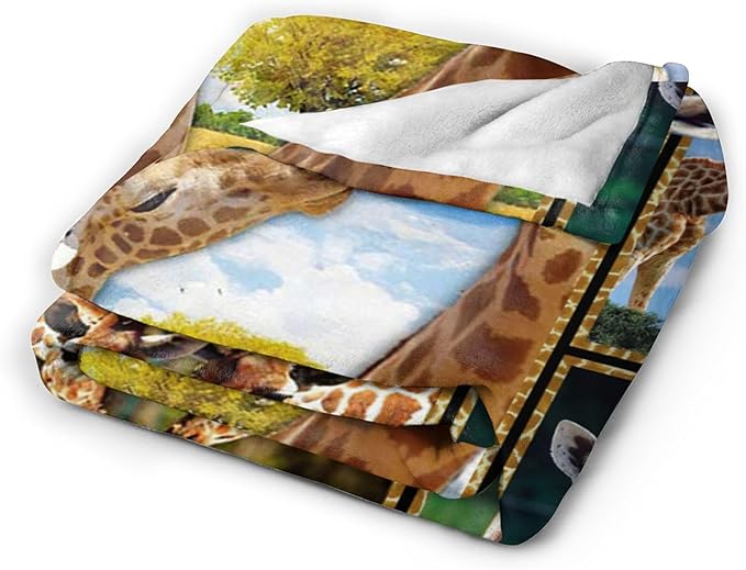 jerkboo Giraffe Blanket Throws Giraffe Gifts Giraffe Lovers Throw Blanket for Girls Boys Kids Adults Soft Warm Cozy Fleece Blanket for Couch Sofa Bed 60""x50""