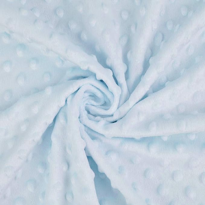American Baby Company Heavenly Soft Chenille Receiving Blanket, 2-Layer Design with Minky Dot & Silky Satin, Blue, 30" x 40" for Boys and Girls